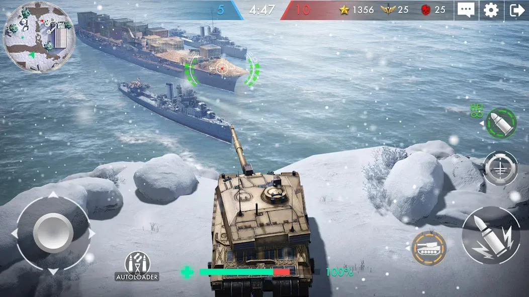 Скачать Tank Warfare: PvP Battle Game [MOD: безлимитные деньги и мощные танки] на телефон — скриншот 1