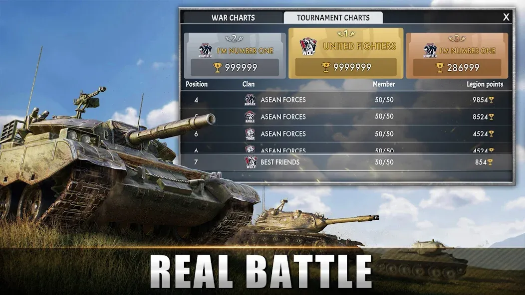 Скачать Tank Warfare: PvP Battle Game [MOD: безлимитные деньги и мощные танки] на телефон — скриншот 2