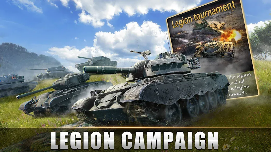 Скачать Tank Warfare: PvP Battle Game [MOD: безлимитные деньги и мощные танки] на телефон — скриншот 3