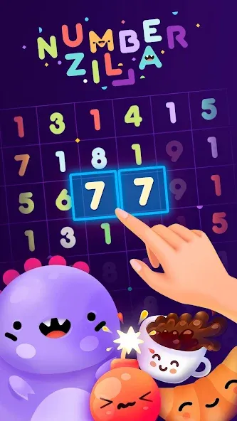 Скачать Numberzilla: Number Match Game [MOD: без рекламы и безлимитные подсказки] на телефон — скриншот 1