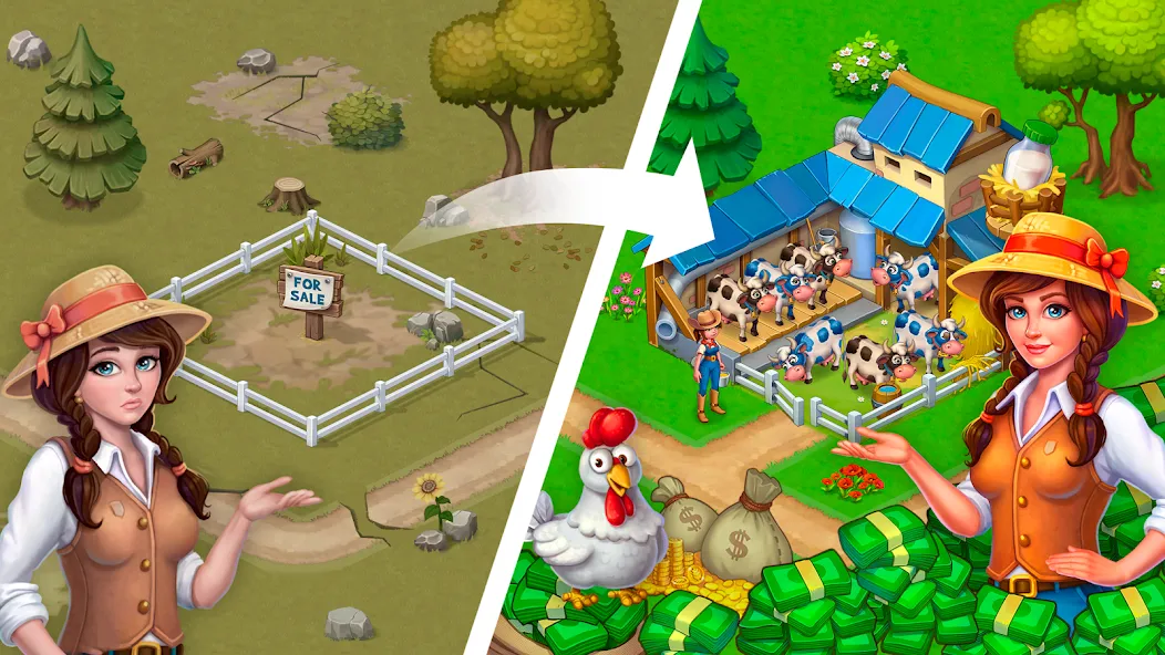 Idle Farmer: Mine Game [MOD: безлимитные деньги и ресурсы] последняя версия — скриншот 1