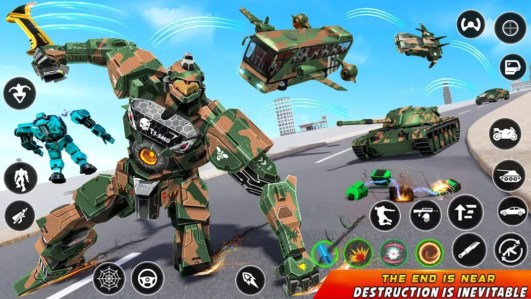 Скачать Army Bus Robot Car Game 3d [MOD: безлимитные деньги и все машины открыты] на телефон — скриншот 1
