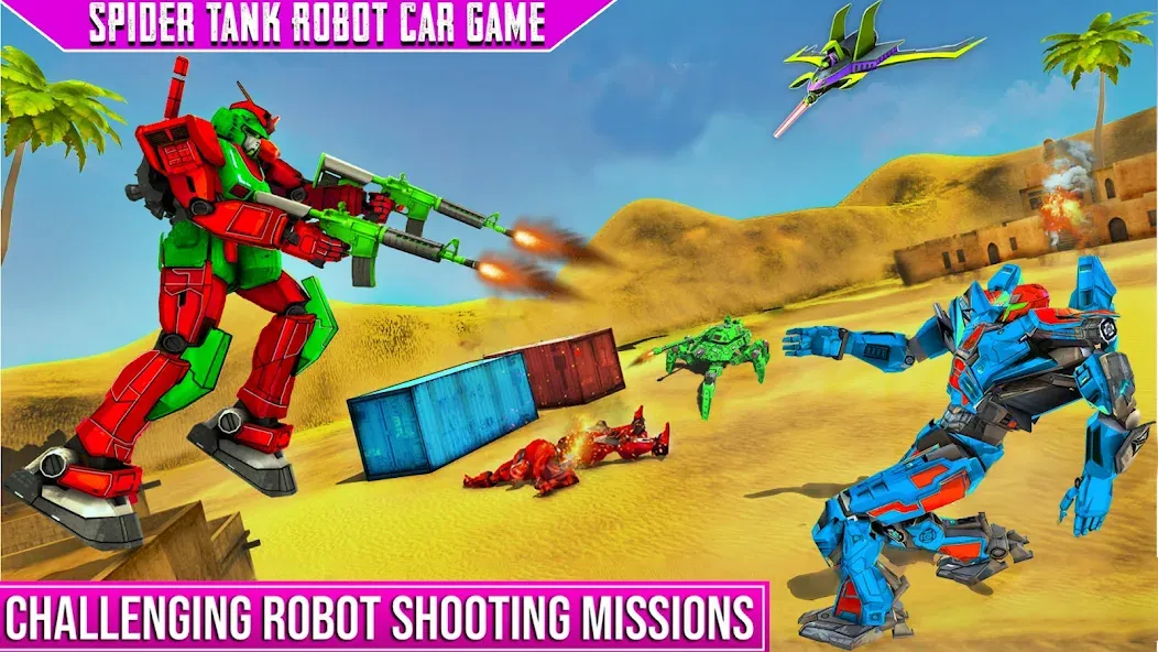 Скачать взлом Spider Mech Wars - Robot Game [MOD: безлимитные деньги и мощные роботы] — скриншот 4