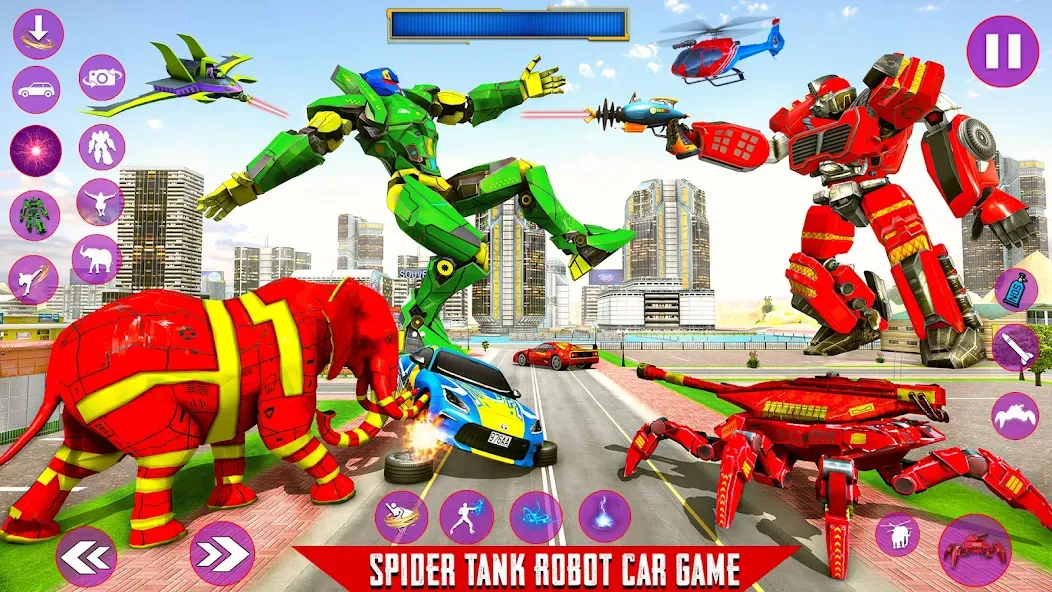 Скачать взлом Spider Mech Wars - Robot Game [MOD: безлимитные деньги и мощные роботы] — скриншот 5