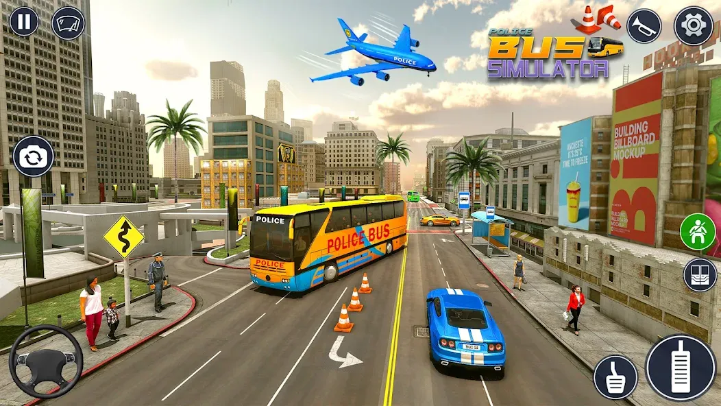 Скачать Police Bus Simulator Bus Games [MOD: безлимитные деньги и все автобусы открыты] — скриншот 4