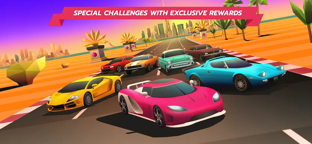 Скачать Horizon Chase – Arcade Racing [MOD: безлимитные деньги и топливо] — скриншот 3
