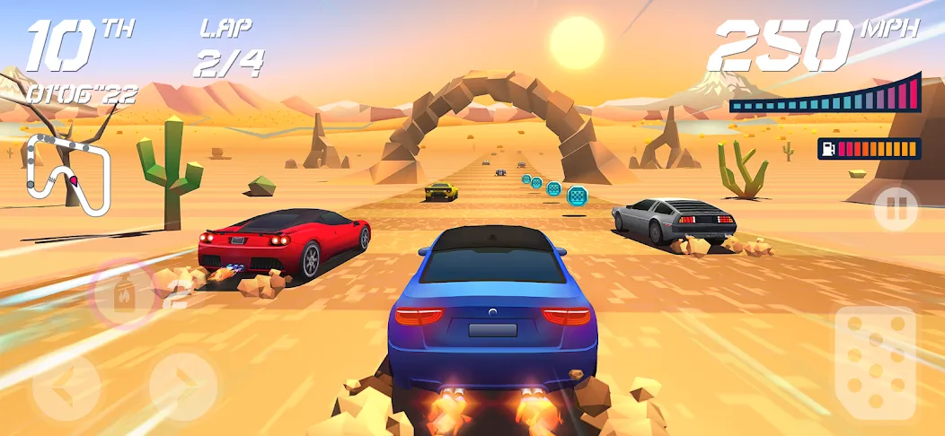 Скачать Horizon Chase – Arcade Racing [MOD: безлимитные деньги и топливо] — скриншот 5