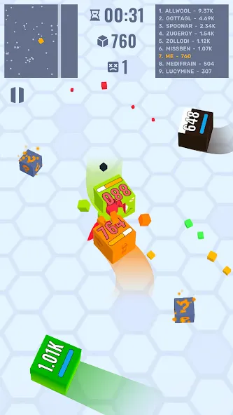 Cube Zone io [MOD: безлимитные монеты и усиленная атака] на Андроид — скриншот 2