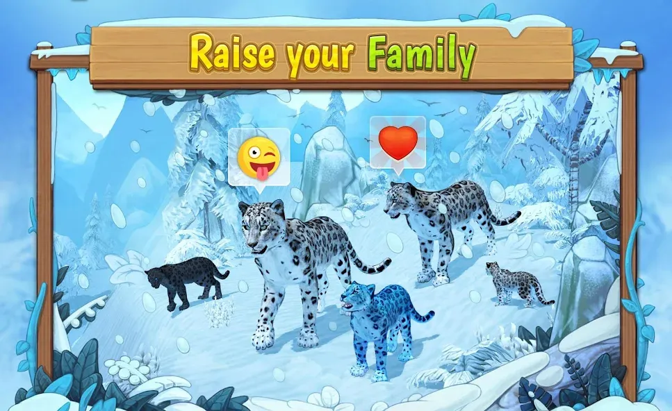 Взломанная Snow Leopard Family Sim Online [MOD: безлимитные деньги и алмазные награды] на Андроид — скриншот 1
