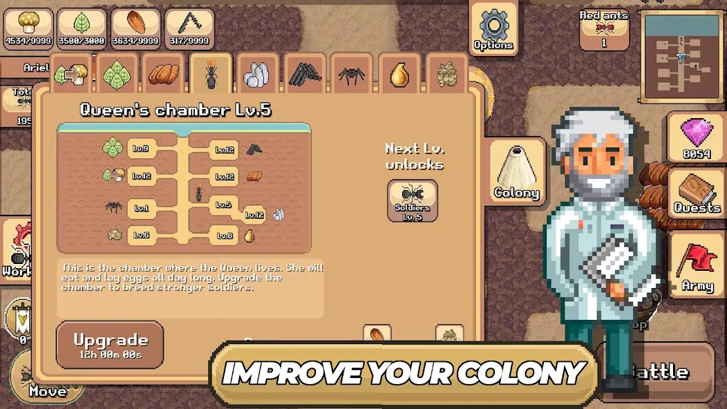 Pocket Ants: Colony Simulator [MOD: безлимитные ресурсы и ускоренное развитие] (Бесплатно / APK) — скриншот 3