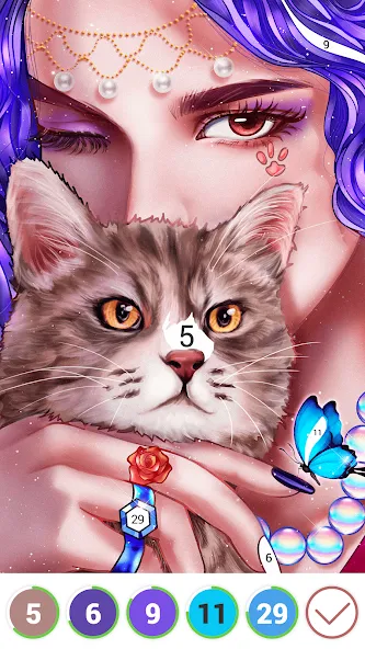 Взломанная Hola Color--Coloring by Number [MOD: без рекламы и все раскраски открыты] на Андроид — скриншот 1