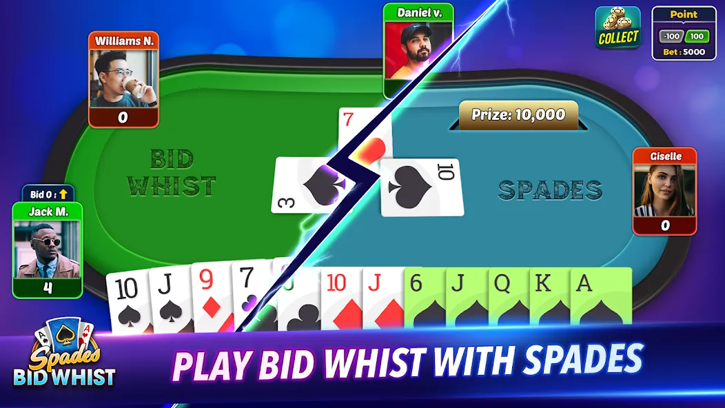 Скачать Spades: Bid Whist Classic Game [MOD: без рекламы и все карты открыты] — скриншот 2