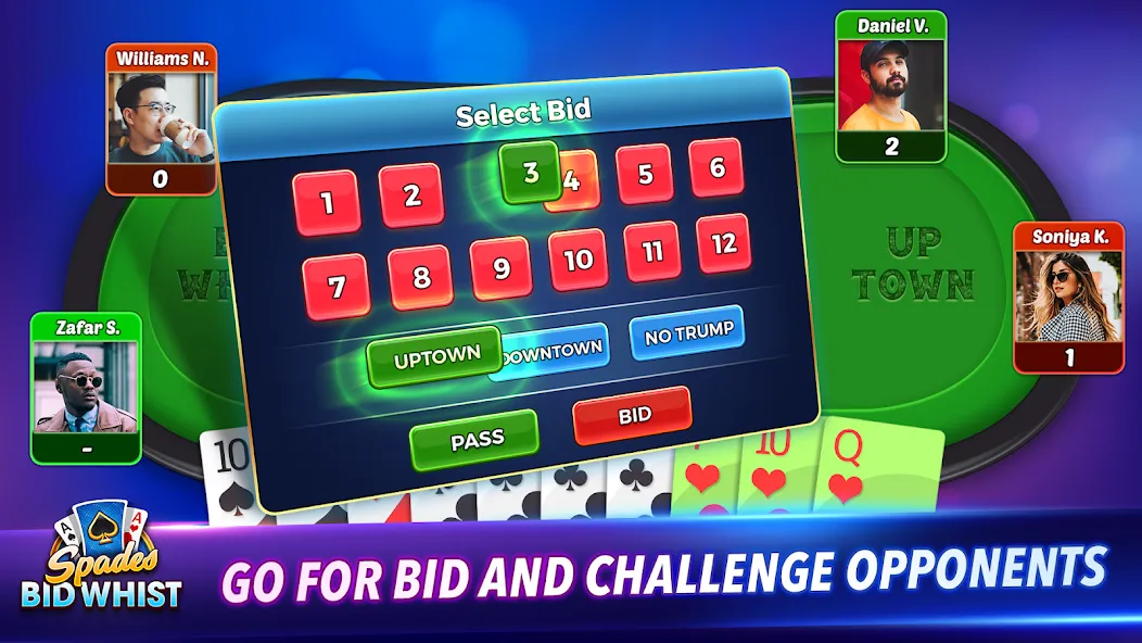 Скачать Spades: Bid Whist Classic Game [MOD: без рекламы и все карты открыты] — скриншот 5