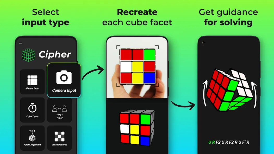 Взломанная Cube Cipher - Cube Solver [MOD: решение кубика без ограничений] на Андроид — скриншот 2