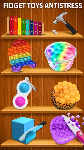 Взломанная Antistress ASMR: Fidget Toys [MOD: разблокированы все игрушки и уровни] на Андроид — скриншот 3