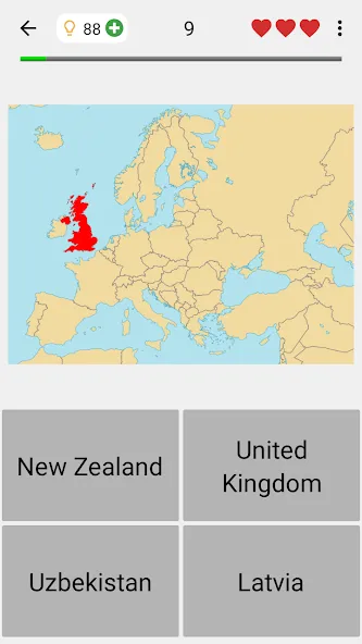Скачать взлом Maps of All Countries Geo-Quiz [MOD: открыты все страны и режимы] — скриншот 1