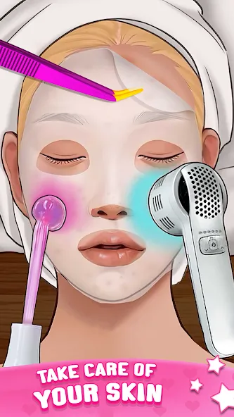 Скачать ASMR Doctor Game: Makeup Salon [MOD: безлимитные деньги и открыты все уровни] — скриншот 4
