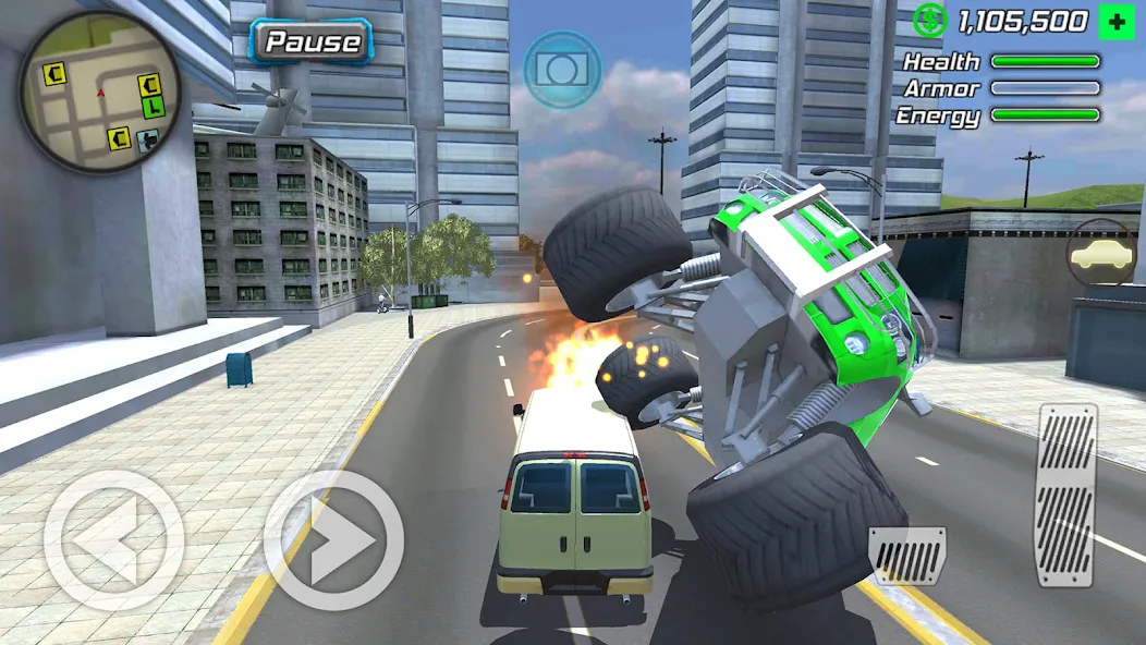 Rope Frog Ninja Hero Car Vegas [MOD: безлимитные деньги и оружие] на Андроид — скриншот 3