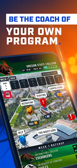The Program: College Football [MOD: безлимитные деньги и энергия] — Скачать бесплатно (APK) — скриншот 1