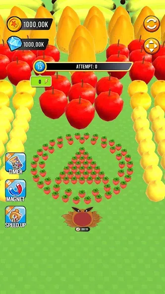 Скачать взлом Fruit hole: Black hole [MOD: безлимитные деньги и усиленные бонусы] — скриншот 1