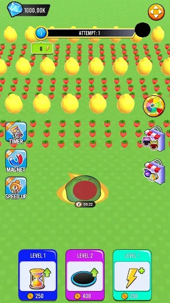 Скачать взлом Fruit hole: Black hole [MOD: безлимитные деньги и усиленные бонусы] — скриншот 3
