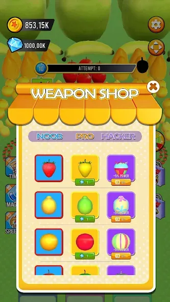 Скачать взлом Fruit hole: Black hole [MOD: безлимитные деньги и усиленные бонусы] — скриншот 4