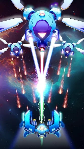 Скачать Galaxy Attack - Space Shooter [MOD: безлимитные монеты и оружие] — скриншот 3