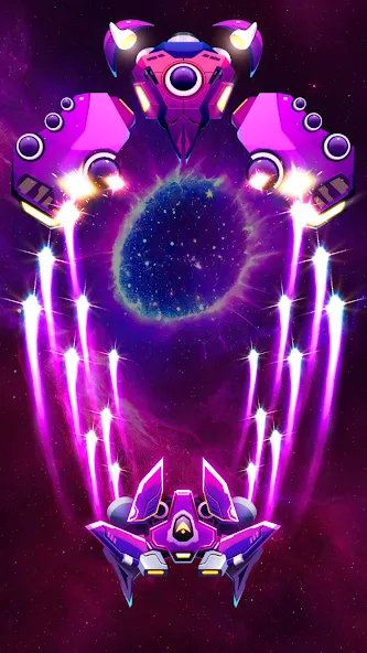 Скачать Galaxy Attack - Space Shooter [MOD: безлимитные монеты и оружие] — скриншот 4