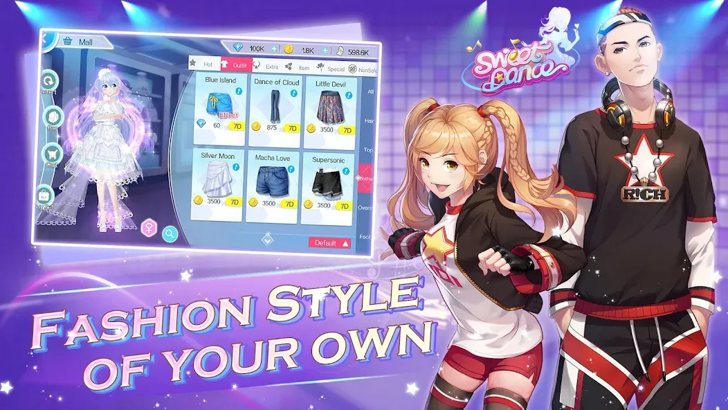 Sweet Dance [MOD: безлимитные деньги и алмазы] на Андроид — скриншот 1