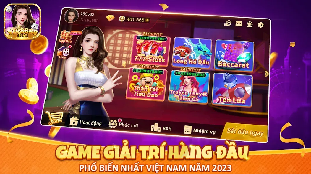Скачать VIP8888 Play - Sòng Bạc ONLINE [MOD: безлимитные монеты и все игры открыты] — скриншот 1