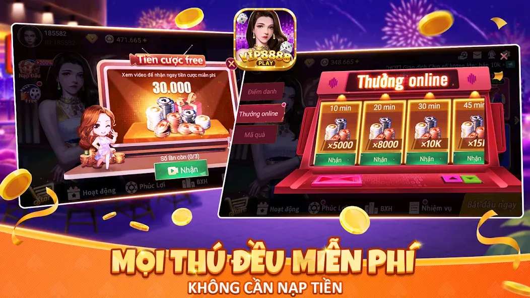 Скачать VIP8888 Play - Sòng Bạc ONLINE [MOD: безлимитные монеты и все игры открыты] — скриншот 2