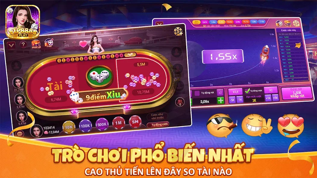 Скачать VIP8888 Play - Sòng Bạc ONLINE [MOD: безлимитные монеты и все игры открыты] — скриншот 3