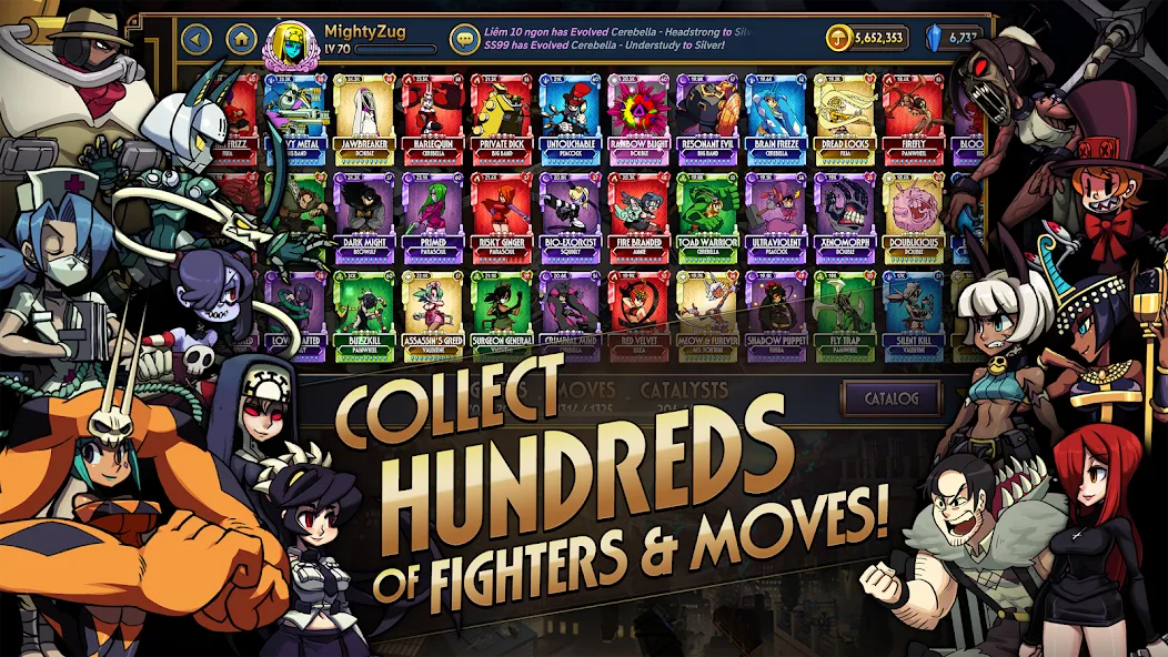 Skullgirls: Fighting RPG [MOD: безлимитные ресурсы и усиленные бойцы] последняя версия — скриншот 3