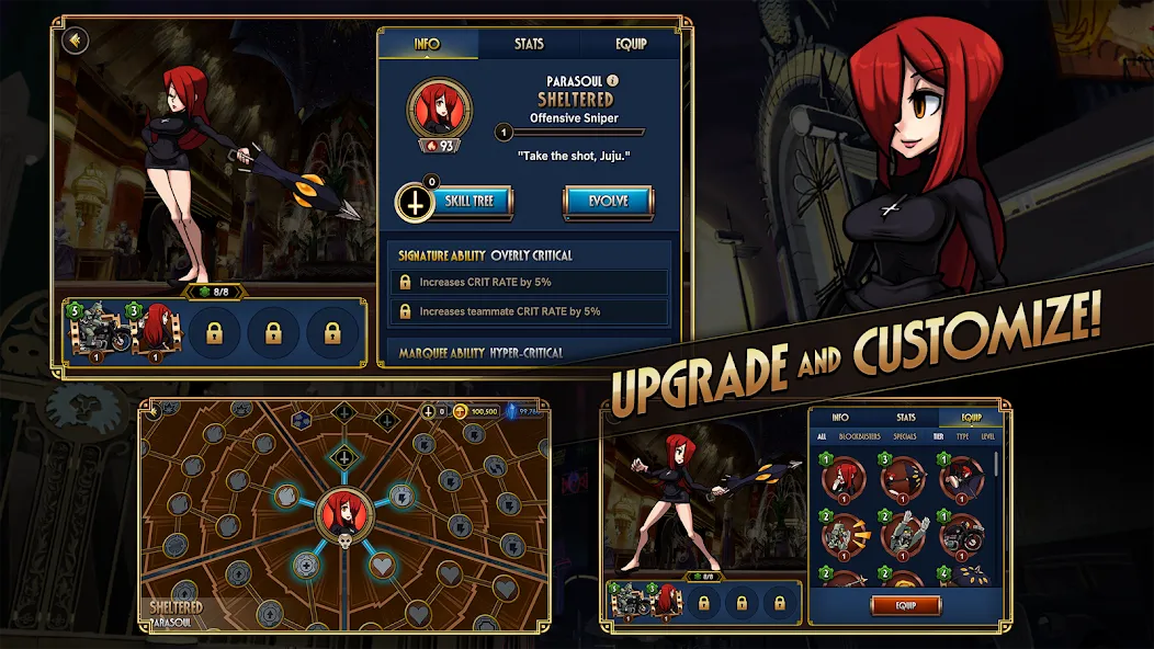 Skullgirls: Fighting RPG [MOD: безлимитные ресурсы и усиленные бойцы] последняя версия — скриншот 4