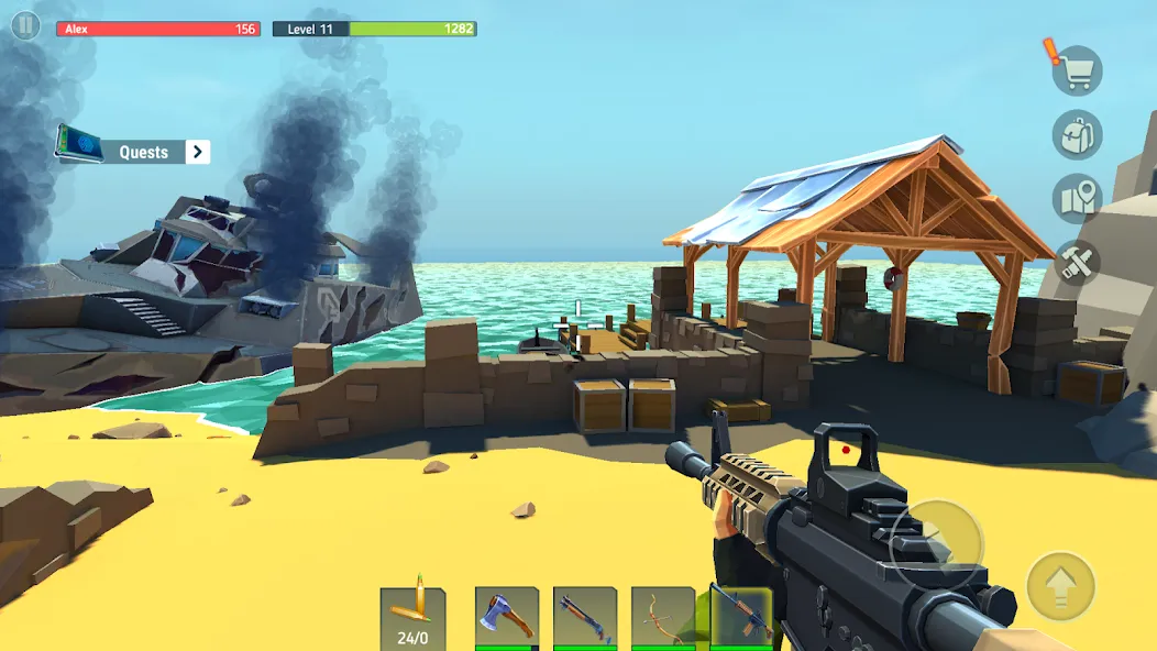 TEGRA: Zombie survival island [MOD: безлимитные ресурсы и оружие] — Скачать бесплатно (APK) — скриншот 2