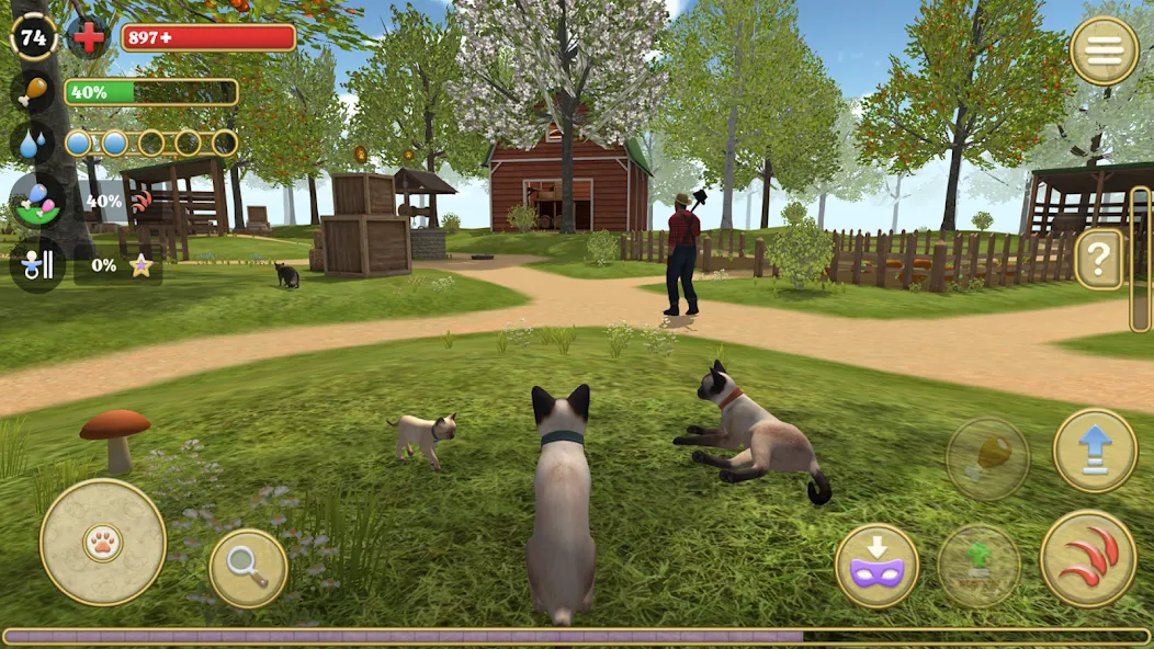 Скачать Cat Simulator : Kitties Family [MOD: много котят и безлимитные монеты] на телефон — скриншот 1