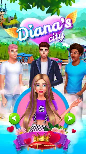 Взломанная Diana's city-fashion & beauty [MOD: много денег и все наряды] на Андроид — скриншот 1