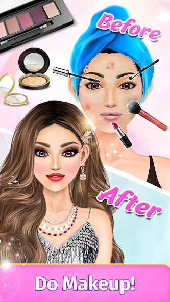Взломанная Dress Up Fashion: Makeup Games [MOD: безлимитные деньги и все наряды] на Андроид — скриншот 3