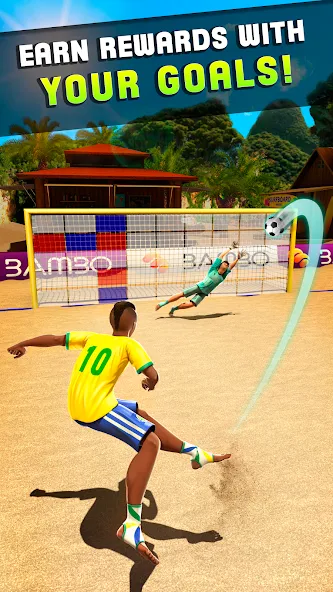 Скачать Shoot Goal - Beach Soccer Game [MOD: безлимитные деньги и открыты все уровни] — скриншот 2