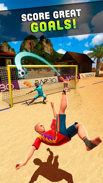 Скачать Shoot Goal - Beach Soccer Game [MOD: безлимитные деньги и открыты все уровни] — скриншот 3
