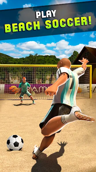 Скачать Shoot Goal - Beach Soccer Game [MOD: безлимитные деньги и открыты все уровни] — скриншот 4