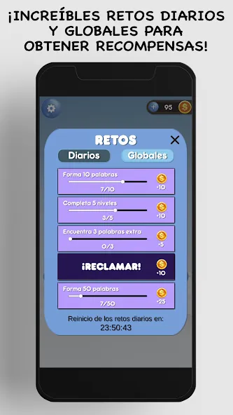 Conecta - Juego de Palabras [MOD: palabras ilimitadas y niveles desbloqueados] (Бесплатно / APK) — скриншот 4