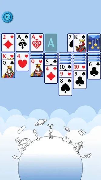 Скачать Solitaire Space™ [MOD: безлимитные подсказки и отмены ходов] — скриншот 2