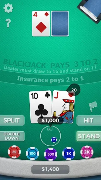 Скачать взлом Blackjack 21 [MOD: безлимитные деньги и бонусы] — скриншот 5