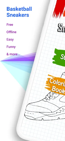 Скачать Basketball Shoes Coloring Book [MOD: яркая раскраска баскетбольных кроссовок] на телефон — скриншот 1