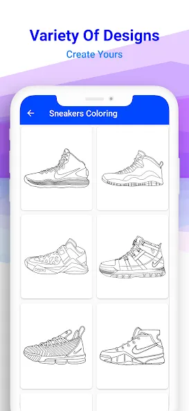 Скачать Basketball Shoes Coloring Book [MOD: яркая раскраска баскетбольных кроссовок] на телефон — скриншот 3