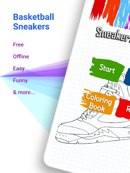 Скачать Basketball Shoes Coloring Book [MOD: яркая раскраска баскетбольных кроссовок] на телефон — скриншот 5