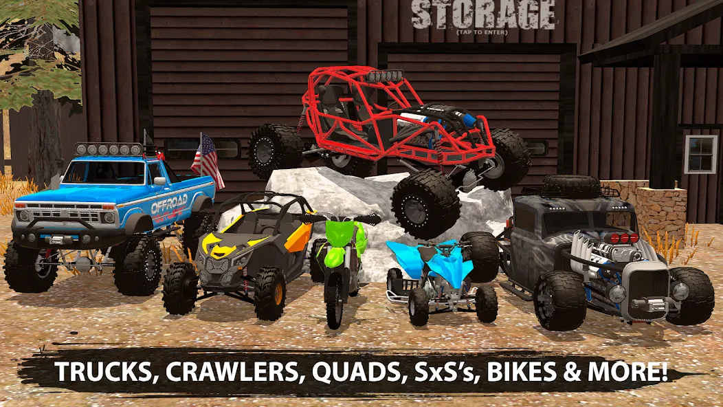Взломанная Offroad Outlaws [MOD: безлимитные деньги и все машины открыты] на Андроид — скриншот 1