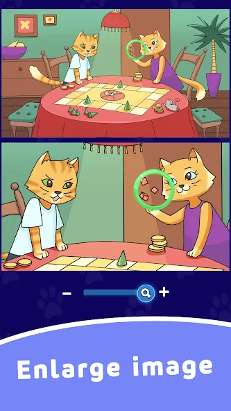 Взломанная Find Differences: Cute Cats [MOD: безлимитные подсказки и открыты все уровни] на Андроид — скриншот 4