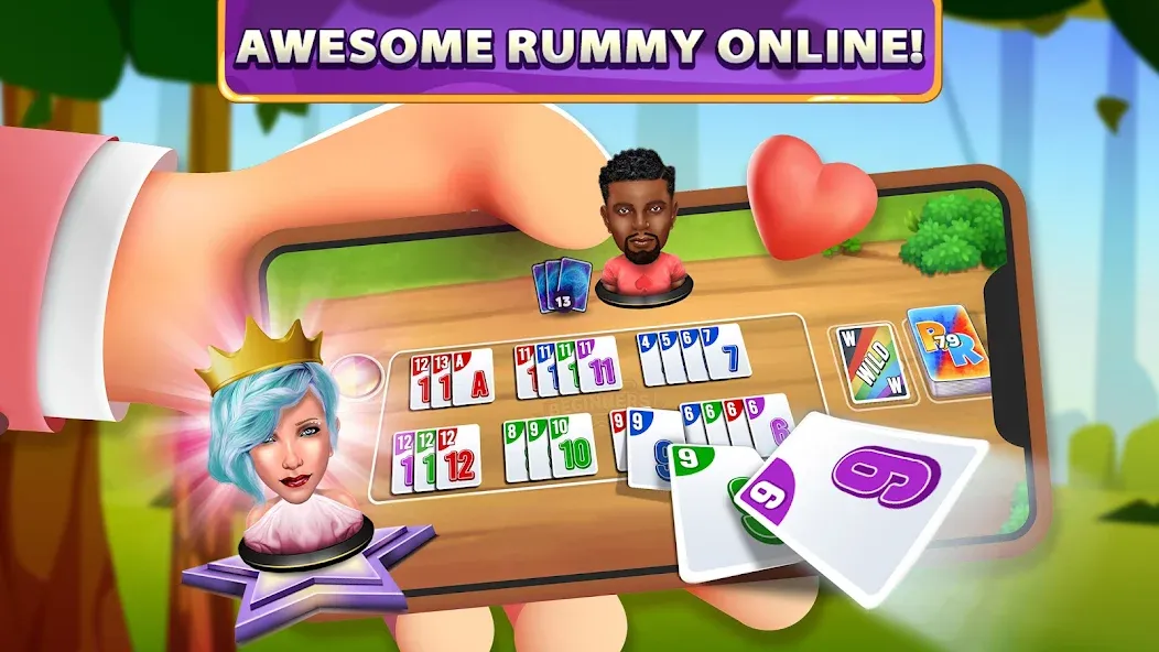 Rummy Rush - Classic Card Game [MOD: безлимитные монеты и подсказки] (Бесплатно / APK) — скриншот 1